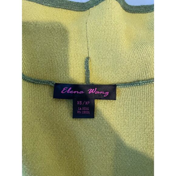 Elena Wang womens open front two tone green cardigan size XS - Picture 4 of 9